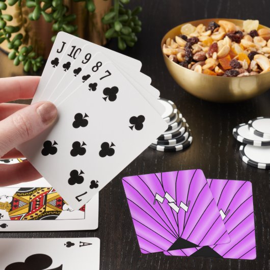 Jeu De Cartes Art Déco violet monogramme (In Situ)