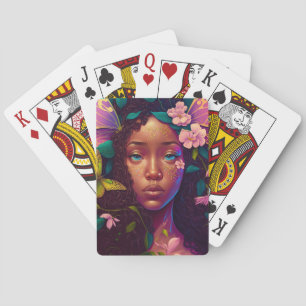 Jeu De Cartes Art d'Imaginaire Fée Noire Africain