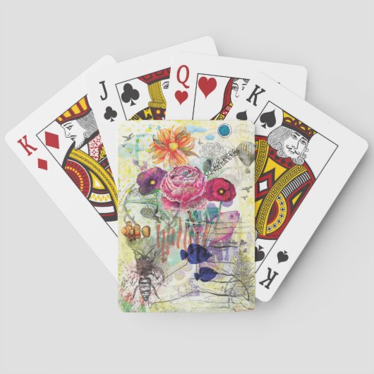 Jeu De Cartes Art du collage multimédia fantaisiste (dos)