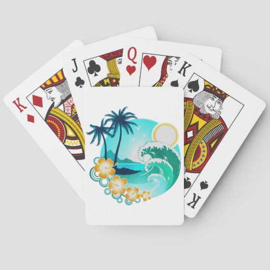 JEU DE CARTES ART DU SURF TROPICAL HAWAIIEN (dos)