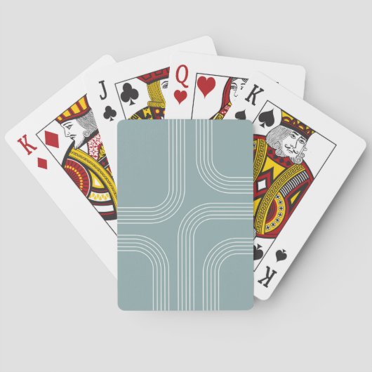 Jeu De Cartes Art en ligne de style moyen siècle Abstrait (dos)
