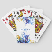 Jeu De Cartes Art fluide abstrait bleu vibrant (dos)