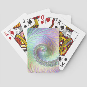 Jeu De Cartes Art fractal en spirale arc-en-ciel pastel tripant