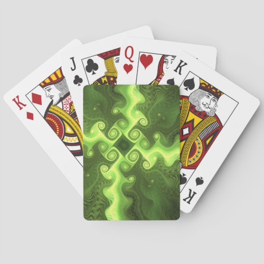 Jeu De Cartes Art fractal vert cool (dos)