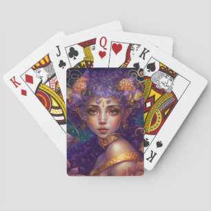 Jeu De Cartes Art Imaginaire Fée Elfe Violet