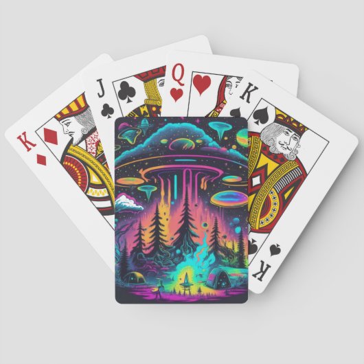 Jeu De Cartes Art Imaginaire UFO psychédélique (dos)