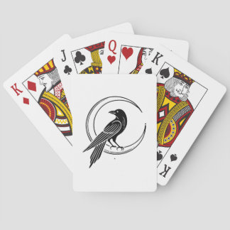 Jeu De Cartes Art minimaliste Gothique Crow & Crescent Moon Line