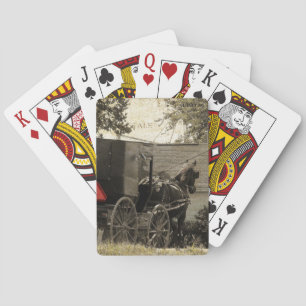 Jeu De Cartes Art numérique de carte postale Amish Horse et Bugg