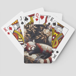 Jeu De Cartes Art Panda Rouge Imaginaire mignon