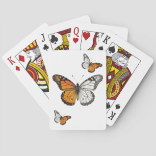 Jeu De Cartes Art papillon monarque demi-couleur
