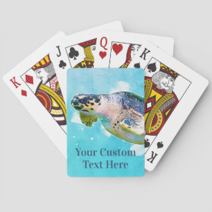 Jeu De Cartes Art photographique de tortue marine dans un style