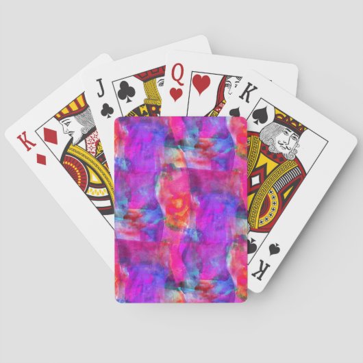 Jeu De Cartes Art rose, bleu, rouge texture arrière - plan (dos)