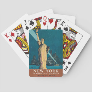 Jeu De Cartes Art vintage de la Statue de la Liberté de New York