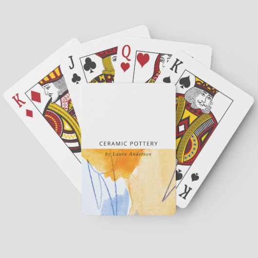 Jeu De Cartes Artistic Abstrait bleu aquarelle (dos)