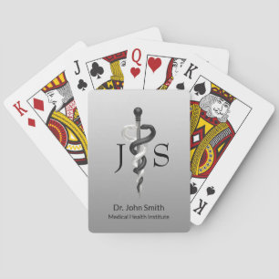 Jeu De Cartes Asclepius Noble Médicale élégant noir blanc