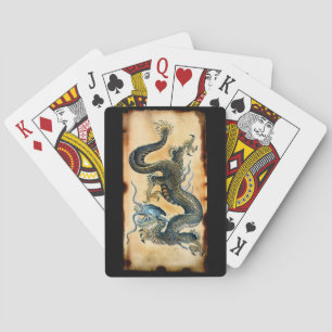 Jeu De Cartes Asie vintage Dragon Imaginaire Art Jouer Cartes