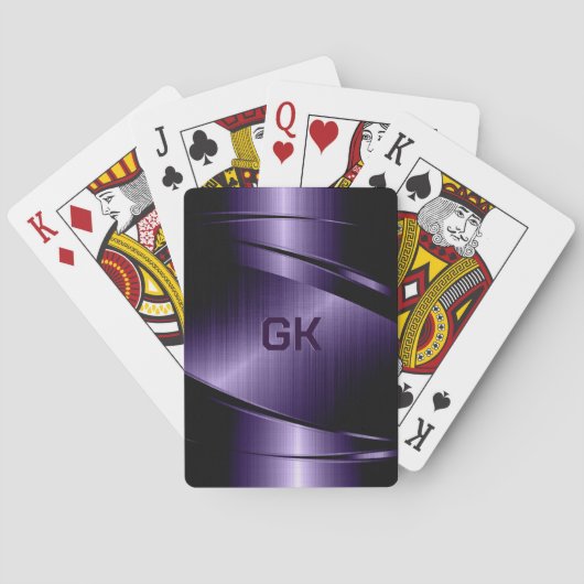 Jeu De Cartes Aspect d'aluminium brossé violet brillant (dos)
