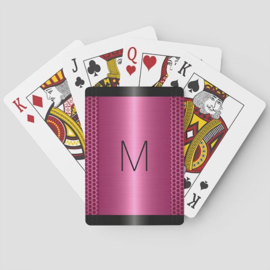 Jeu De Cartes Aspect métallique en acier inoxydable rose (dos)