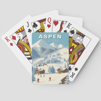 Jeu De Cartes Aspen Colorado Skiing Playing Cards Vintage Travel