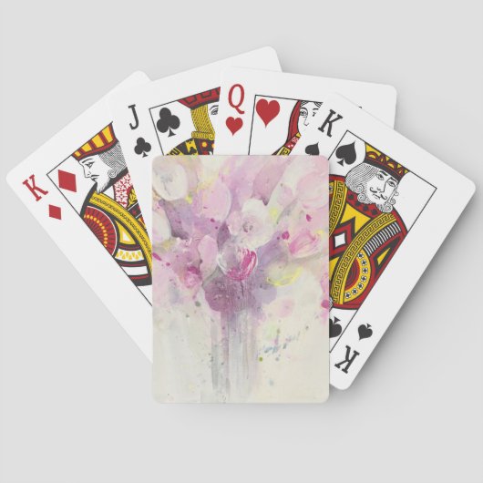 Jeu De Cartes Assez au printemps bouquet rose mou de | (dos)