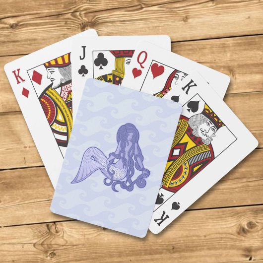 Jeu De Cartes Assis Mermaid bleu