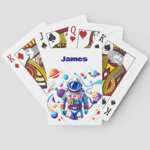 Jeu De Cartes Astronaut coloré et Univers en couleurs vives