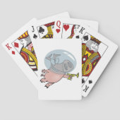 Jeu De Cartes Astronaut De Cochon Spatial Avec Un Phaser Lecture (dos)
