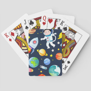 Jeu De Cartes Astronaute dans l'espace Planètes et Fusées Motif