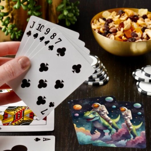 Jeu De Cartes Astronaute sur Dino dans l'espace