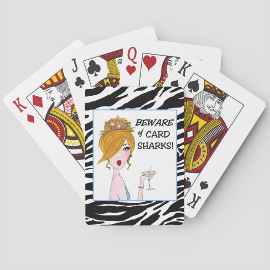 Jeu De Cartes "ATTENTION aux requins-cartes !" Diva Playing Card (dos)