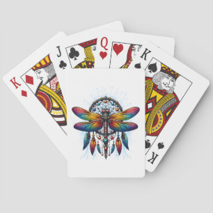 Jeu De Cartes Attrape-rêves de libellule psychédélique coloré Bo