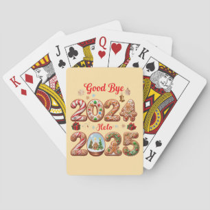 Jeu De Cartes Au revoir 2024 Bonjour 2025 Bonne année Design