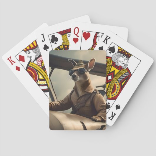 Jeu De Cartes Aussie Kangaroo Avion Pilote, (dos)