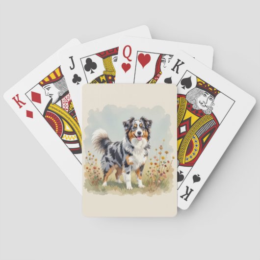 Jeu De Cartes Australian Shepherd Dog Merle Long Tail (dos)