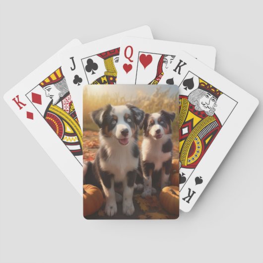 Jeu De Cartes Australian Shepherd Puppy Citrouille de plaisir d' (dos)