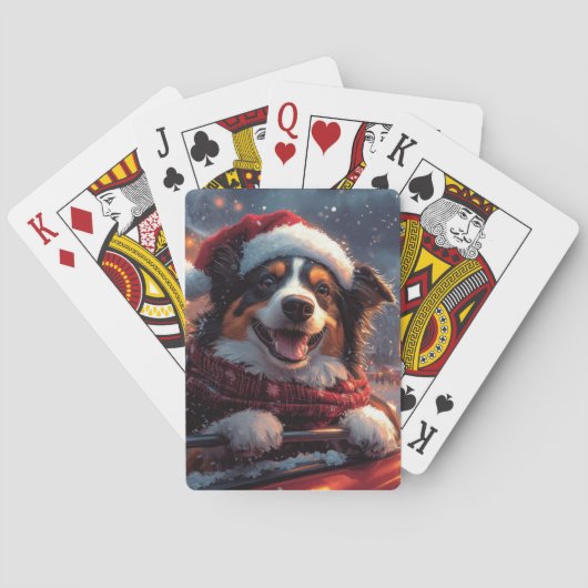 Jeu De Cartes Australie Kelpie Dog Roller Dessous de verre Noël (dos)