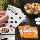 Jeu De Cartes Automne Heure Changer Feuilles Automne Et Horloge