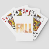 Jeu De Cartes Automne Typographie d'automne Design avec Feuille (dos)