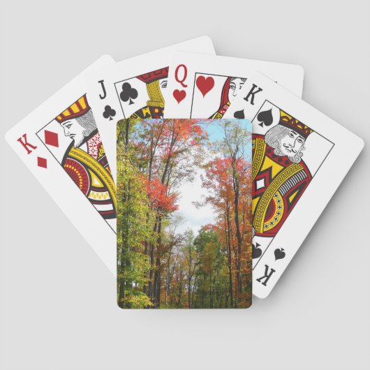 Jeu De Cartes Automnes Arbres et Ciel bleu Automne Photographie (dos)