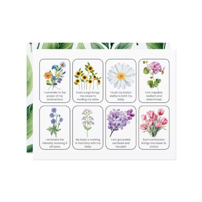 Jeu De Cartes Avec 8 Affirmations D'Enfance (Devant/Arrière en situation)