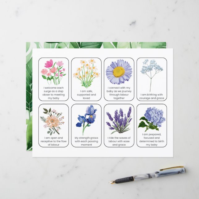 Jeu De Cartes Avec 8 Affirmations D'Enfance (Devant/Arrière en situation)