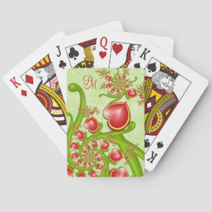 Jeu De Cartes Avec beaucoup d'amour Rouge Coeurs Jaunes Fractal 