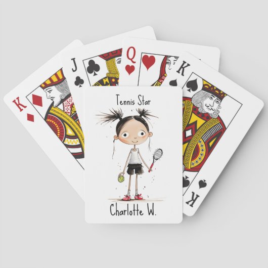 Jeu De Cartes Avec texte, jolie fille de tennis (dos)
