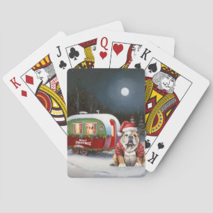 Jeu De Cartes Aventure de Noël de la caravane Bulldog d'hiver