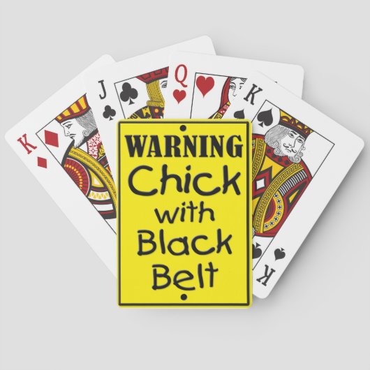 Jeu De Cartes Avertissement Chick avec ceinture noire Jouer des (dos)