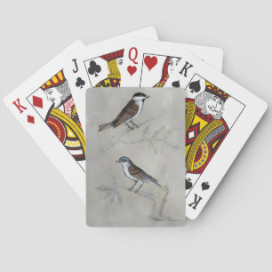 Jeu De Cartes Aviaire argenté   Une paire d'oiseaux