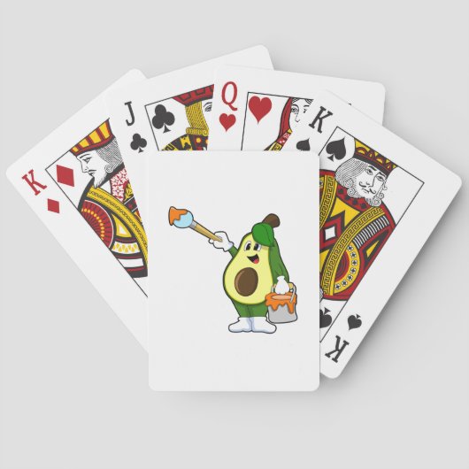 Jeu De Cartes Avocado en peintre avec pinceau (dos)