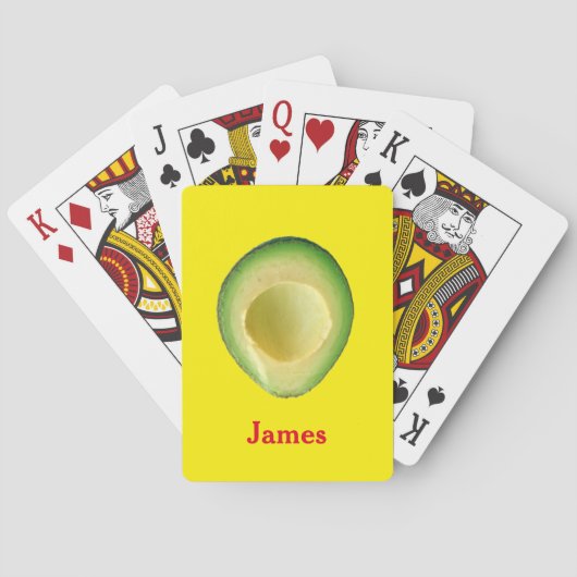Jeu De Cartes Avocado jaune rouge 4James (nom) (dos)
