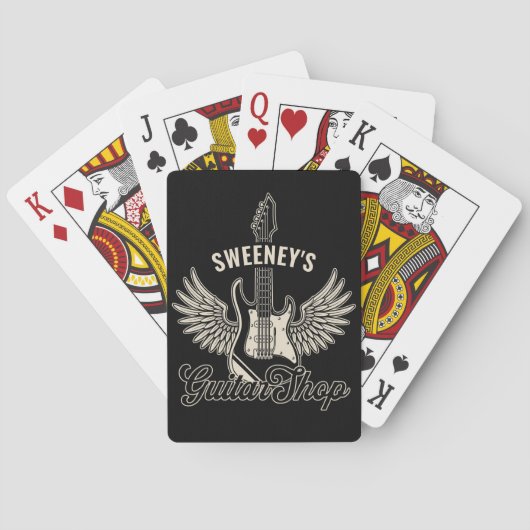 Jeu De Cartes AXE Electrique AJOUTER NOM Guitariste Guitare Bout (dos)