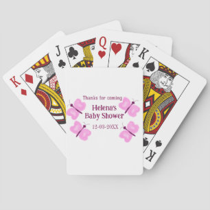 Jeu De Cartes Baby shower papillon rose aquarelle ajouter nom